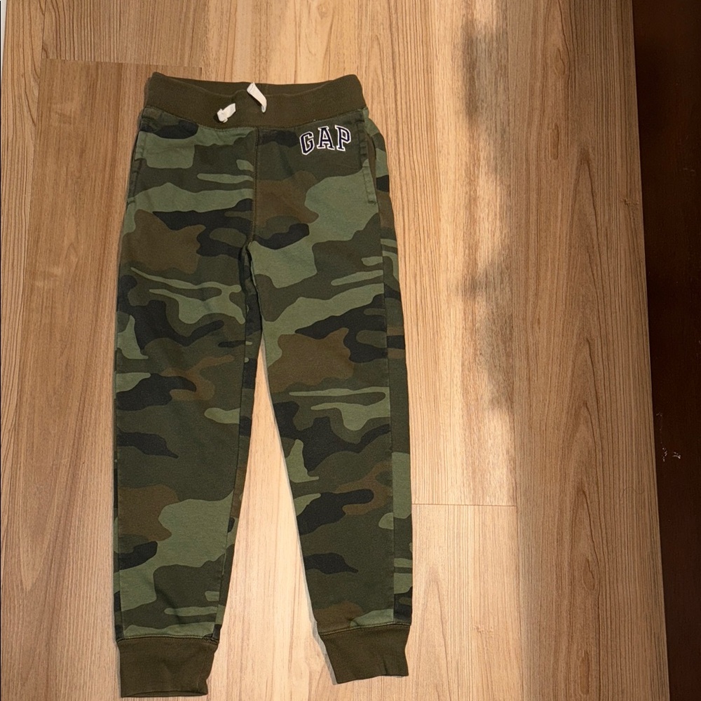 GAP Kids Green Camouflage Joggers